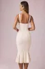 Layered Bra-Detail Fishtail Midaxi Dress in Ivory sold by Oh Polly