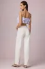 Mid-Rise Barrel-Leg Jeans in Ecru Wash sold by Oh Polly