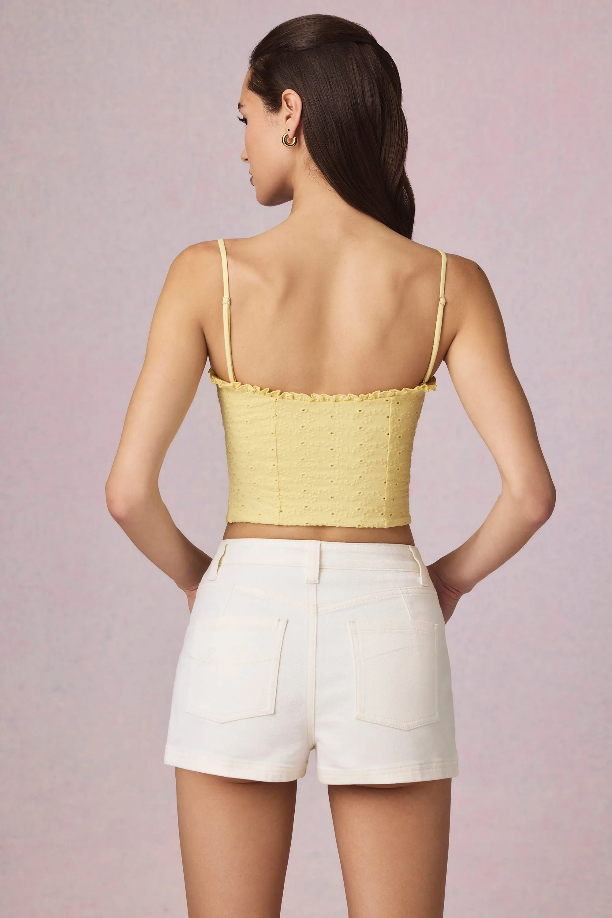 High-Waist A-Line Shorts in Ecru Wash sold by Oh Polly product image thumbnail 3