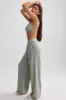 Tall Terry Towelling Wide-Leg Joggers in Sage Grey sold by Oh Polly