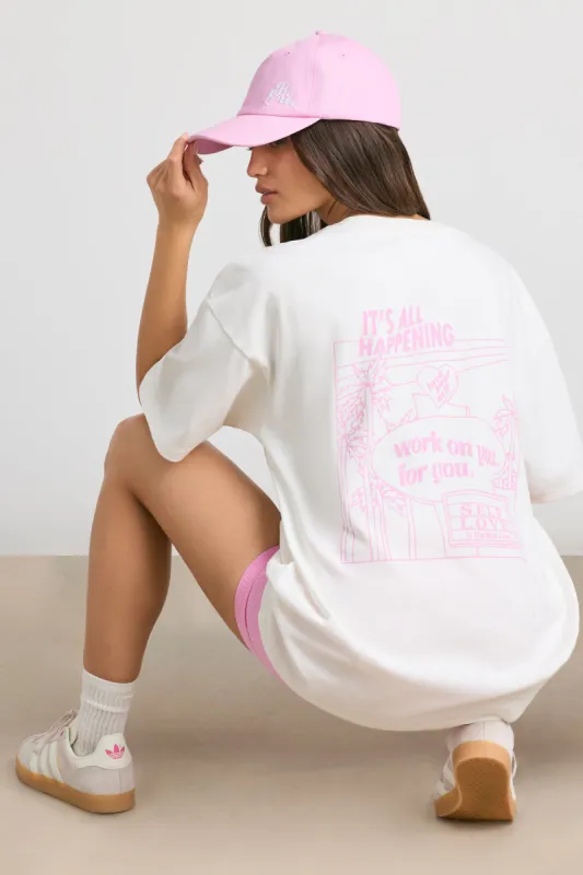 Oversized Short-Sleeve T-shirt in White sold by Oh Polly