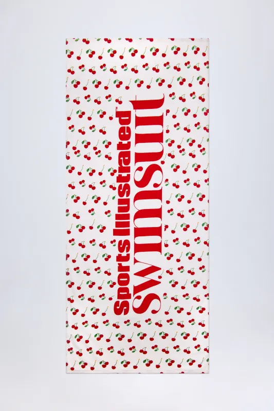 Logo Beach Towel in Cherry Print sold by Oh Polly