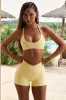Soft Active Crossover Pocket Shorts in Lemon sold by Oh Polly