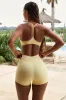 Soft Active Crossover Pocket Shorts in Lemon sold by Oh Polly
