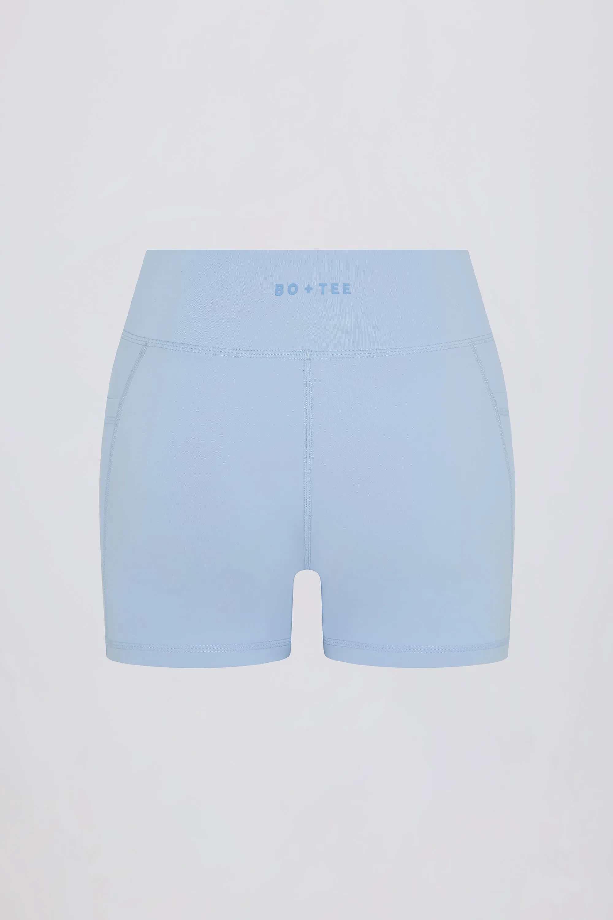 Soft Active Pocket V-Waist Mini Shorts in Sky sold by Oh Polly product image thumbnail 5