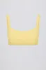 Soft Active Contrast-Trim Sports Bra in Lemon sold by Oh Polly