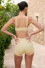 Soft Active Contrast-Trim Sports Bra in Lemon sold by Oh Polly