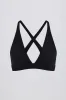 Soft Active Cross-Back Sports Bra in Black sold by Oh Polly