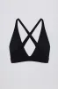 Soft Active Cross-Back Sports Bra in Black sold by Oh Polly