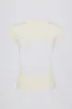 Cut-Out Longline T-Shirt in Cream sold by Oh Polly