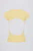 Cut-Out Longline T-Shirt in Lemon sold by Oh Polly