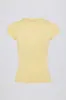 Cut-Out Longline T-Shirt in Lemon sold by Oh Polly