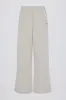 Button-Detail Low-Rise Wide-Leg Joggers in Light Grey sold by Oh Polly