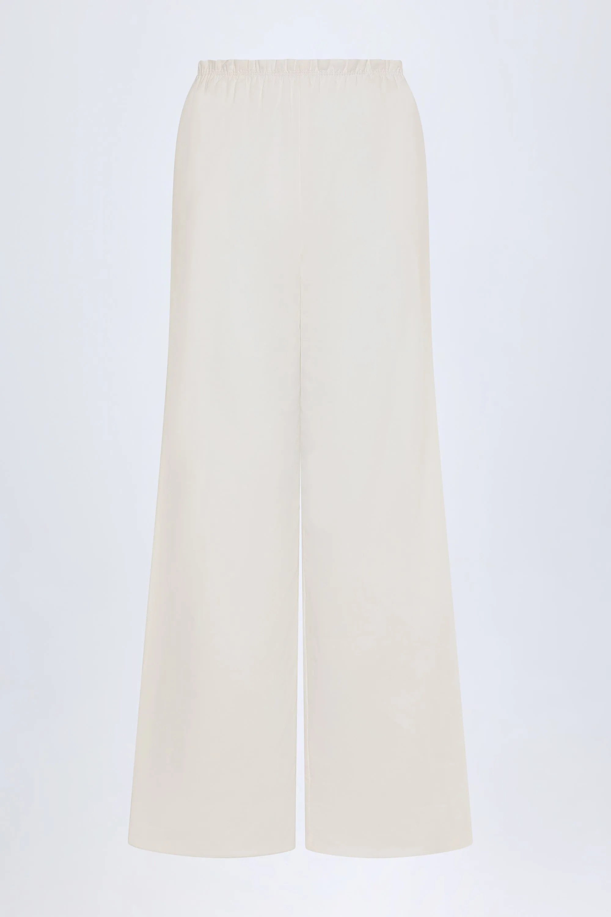 Wide-Leg Cotton-Poplin Trousers in White sold by Oh Polly product image thumbnail 4