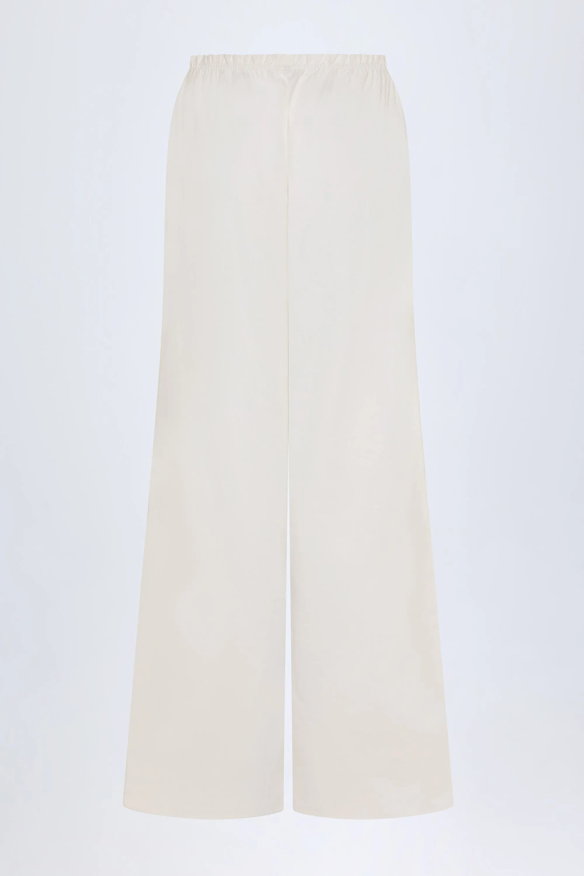 Wide-Leg Cotton-Poplin Trousers in White sold by Oh Polly product image thumbnail 3