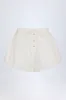 Tie-Front Cotton-Poplin Shorts in White sold by Oh Polly