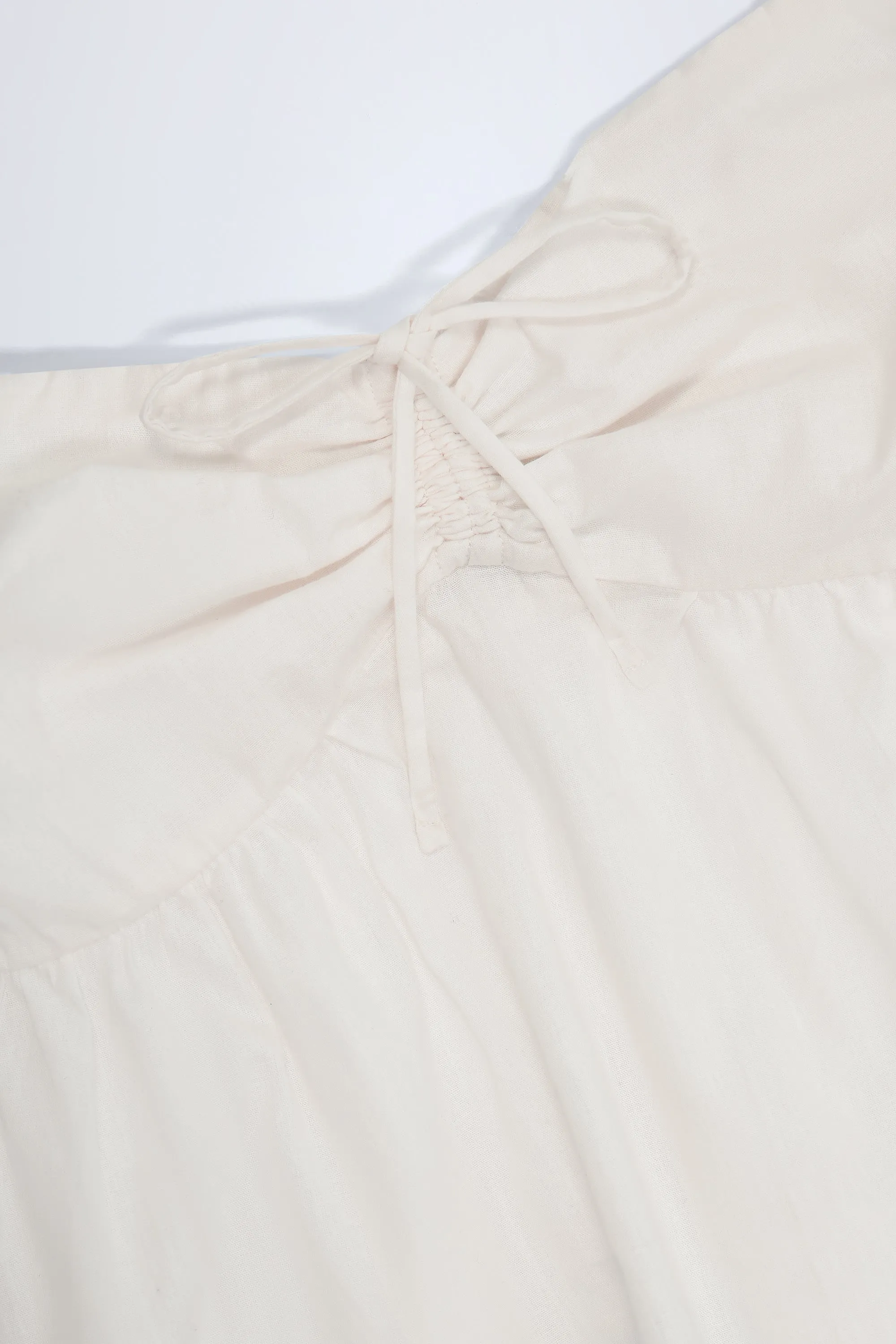 Tie-Front Strapless Cotton-Poplin Crop Top in White sold by Oh Polly product image thumbnail 5