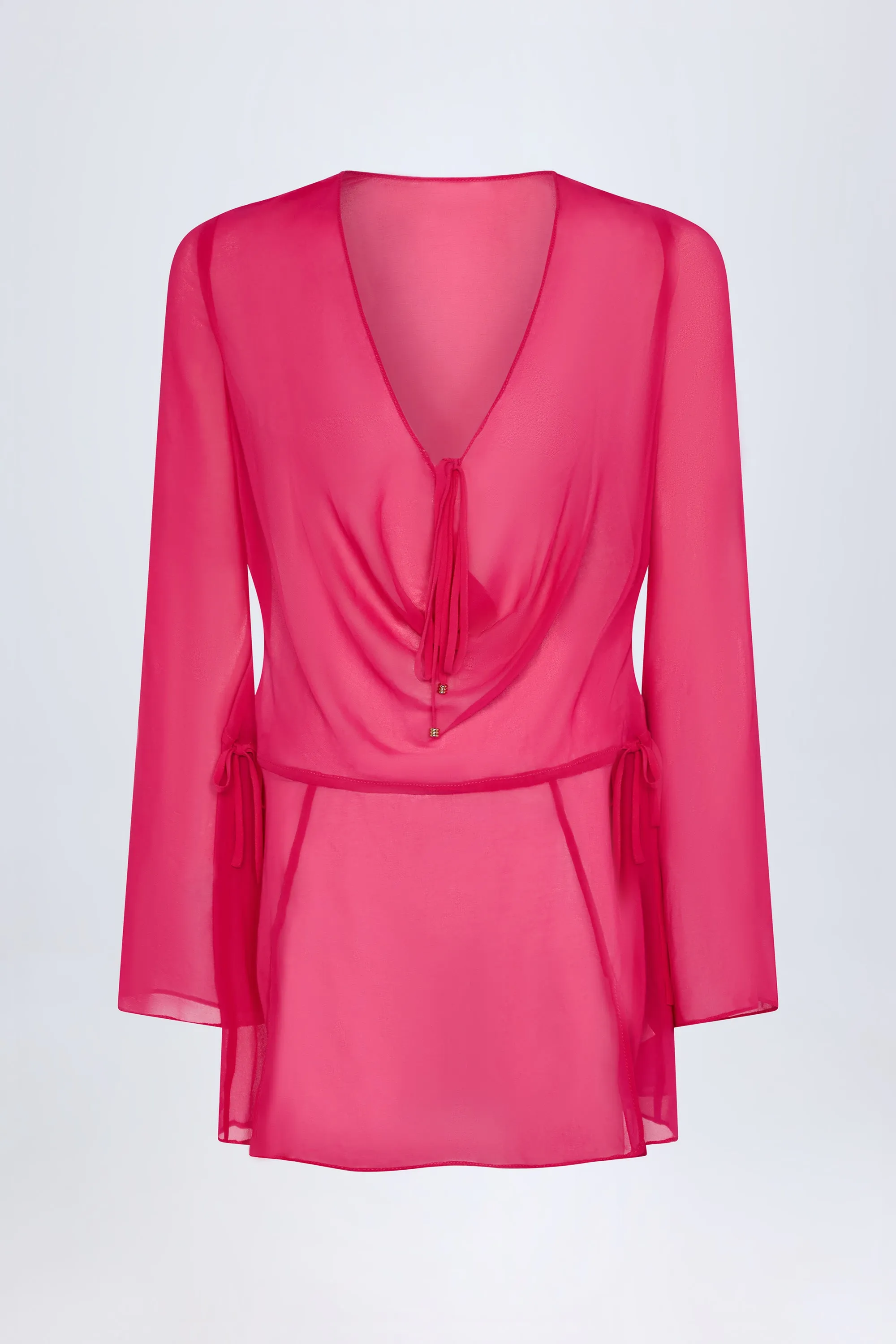 Cowl-Neck Mini Dress in Fuchsia Pink sold by Oh Polly product image thumbnail 3