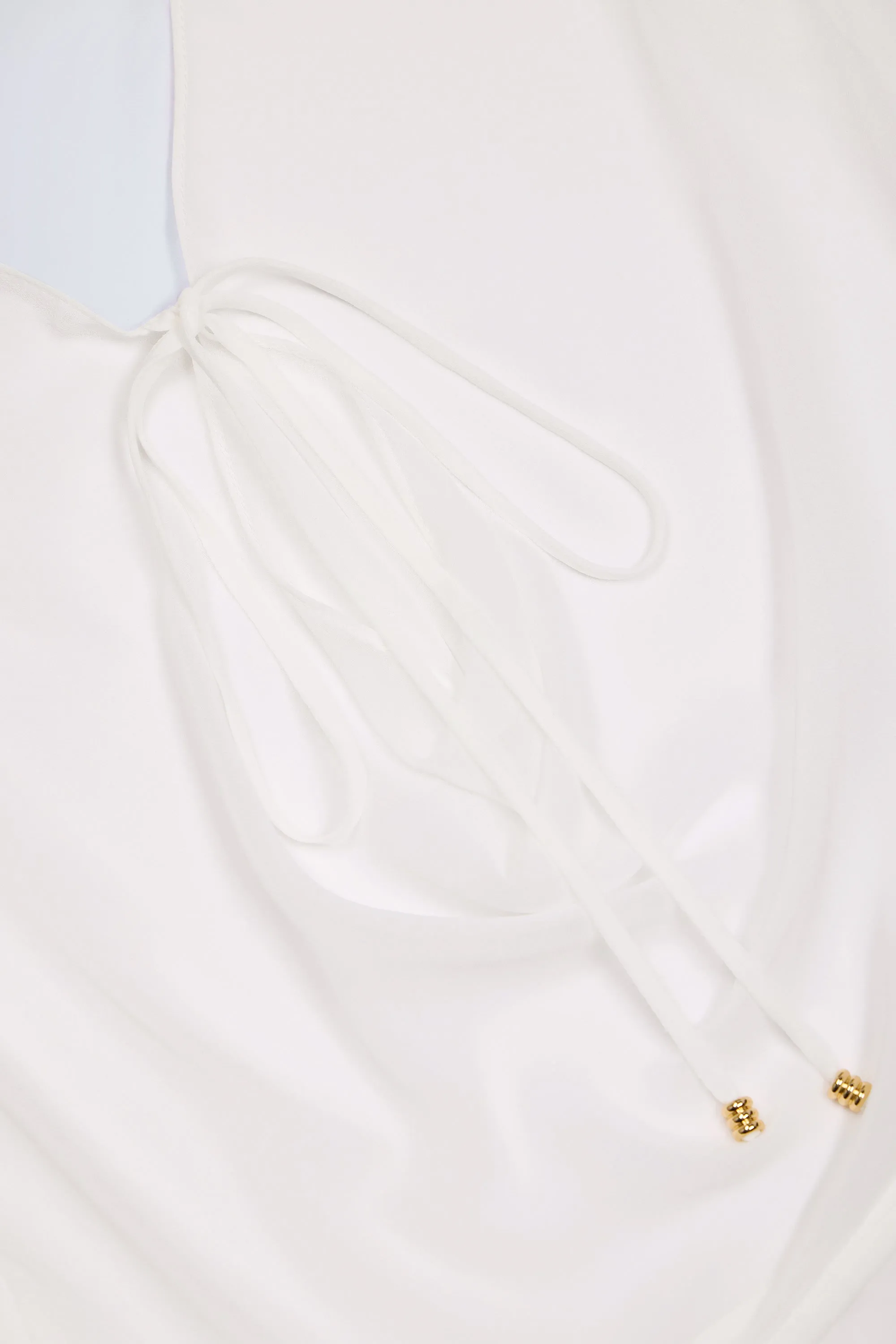 Cowl-Neck Mini Dress in White sold by Oh Polly product image thumbnail 5