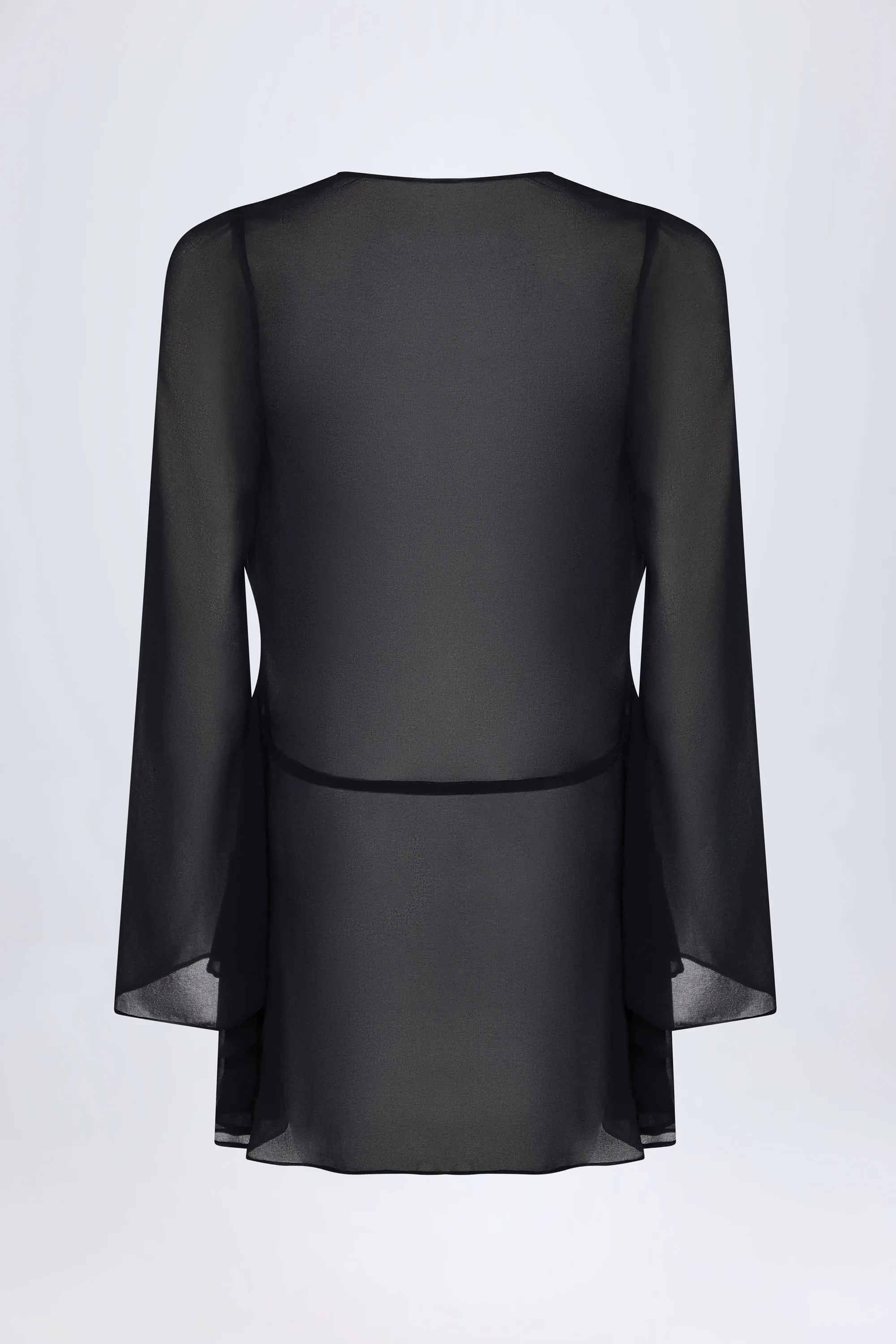 Cowl-Neck Mini Dress in Black sold by Oh Polly product image thumbnail 4