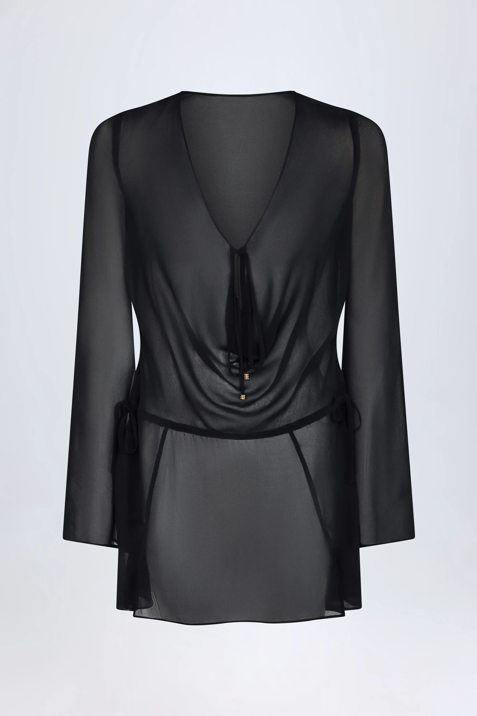 Cowl-Neck Mini Dress in Black sold by Oh Polly product image thumbnail 3