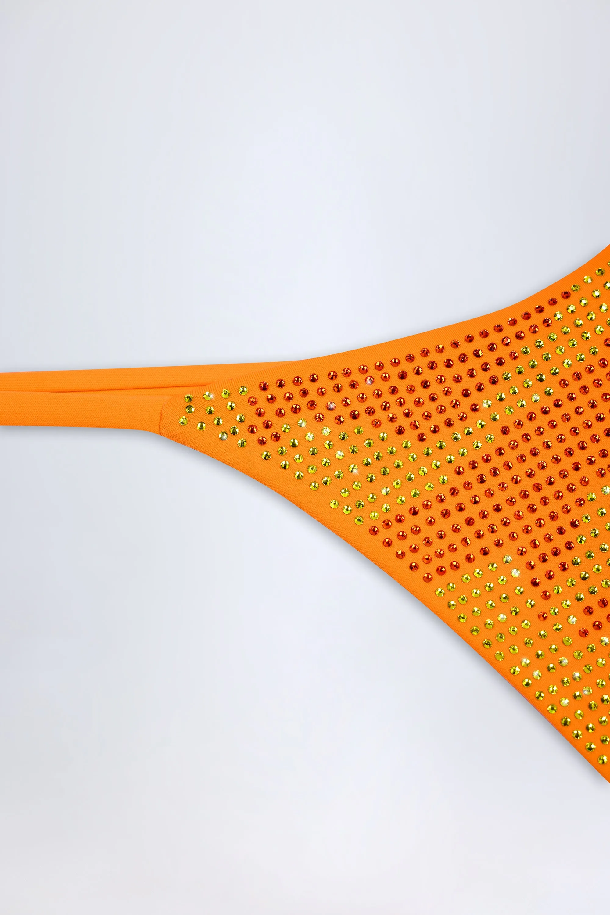 Embellished Thong Bikini Bottoms in Orange Tropical Print sold by Oh Polly product image thumbnail 5
