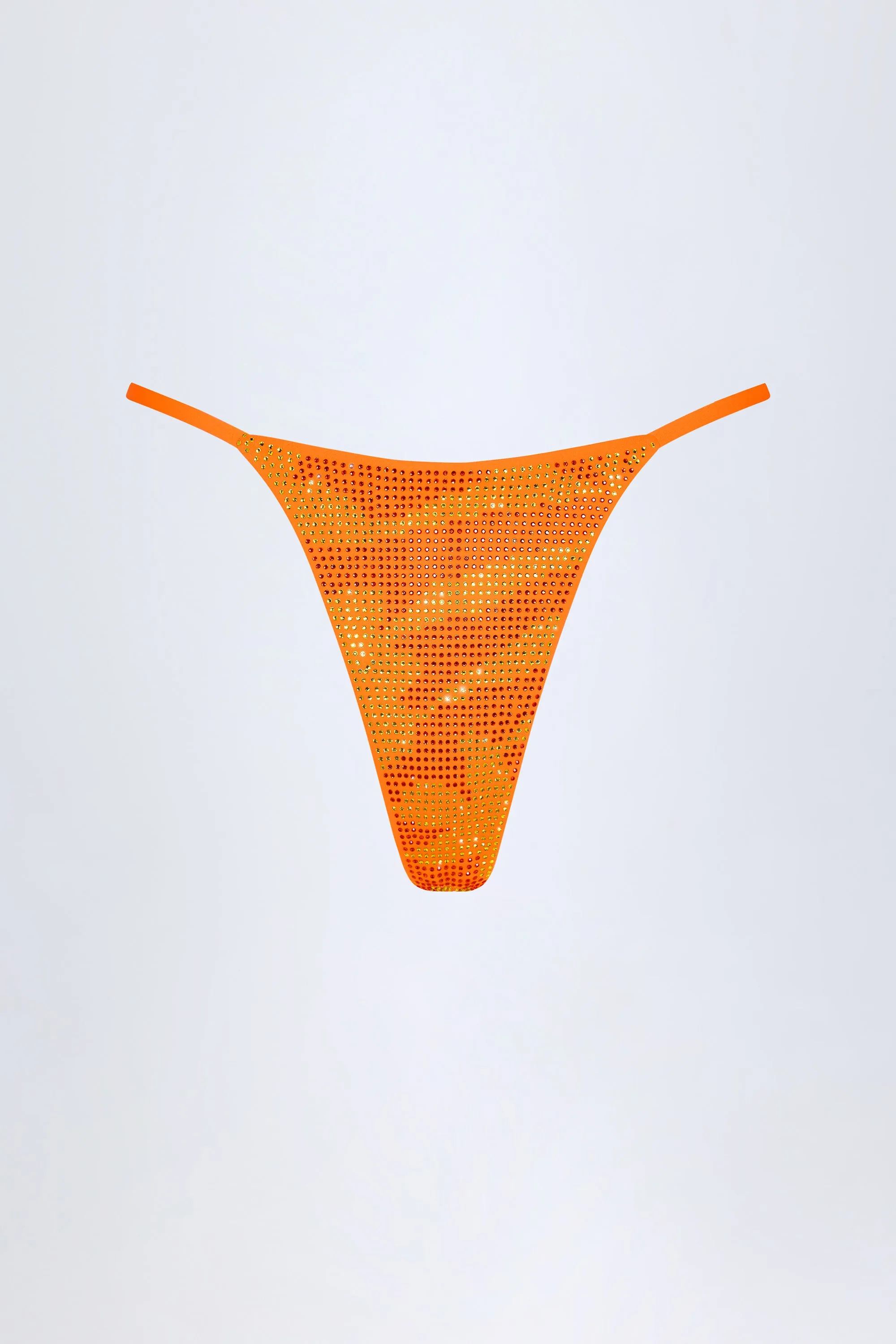 Embellished Thong Bikini Bottoms in Orange Tropical Print sold by Oh Polly product image thumbnail 3