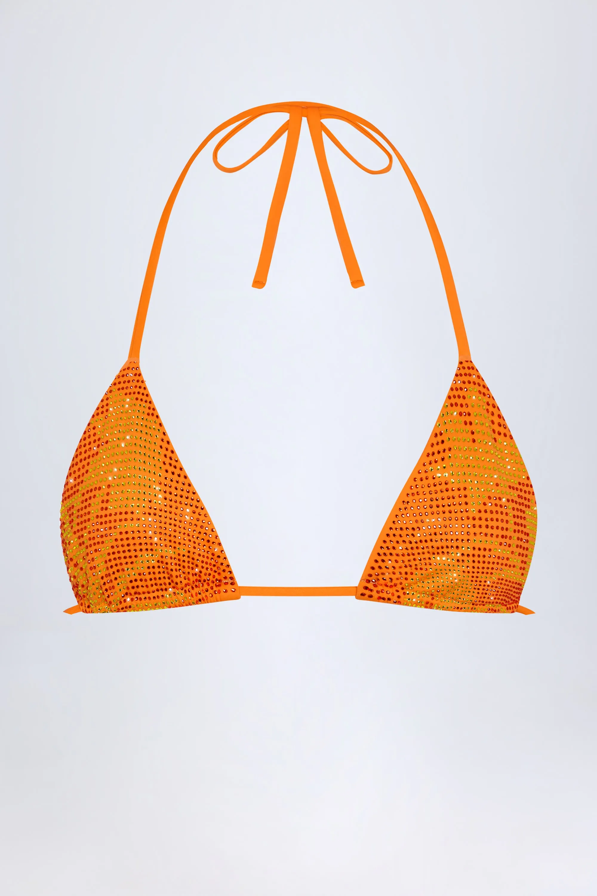Triangle Bikini Top in Orange Tropical Print sold by Oh Polly product image thumbnail 3