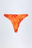 Hardware-Detail Cheeky Bikini Bottoms in Orange Orchid Print sold by Oh Polly