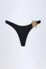 Hardware-Detail Cheeky Bikini Bottoms in Black sold by Oh Polly