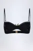 Hardware-Detail Halterneck Bikini Top in Black sold by Oh Polly