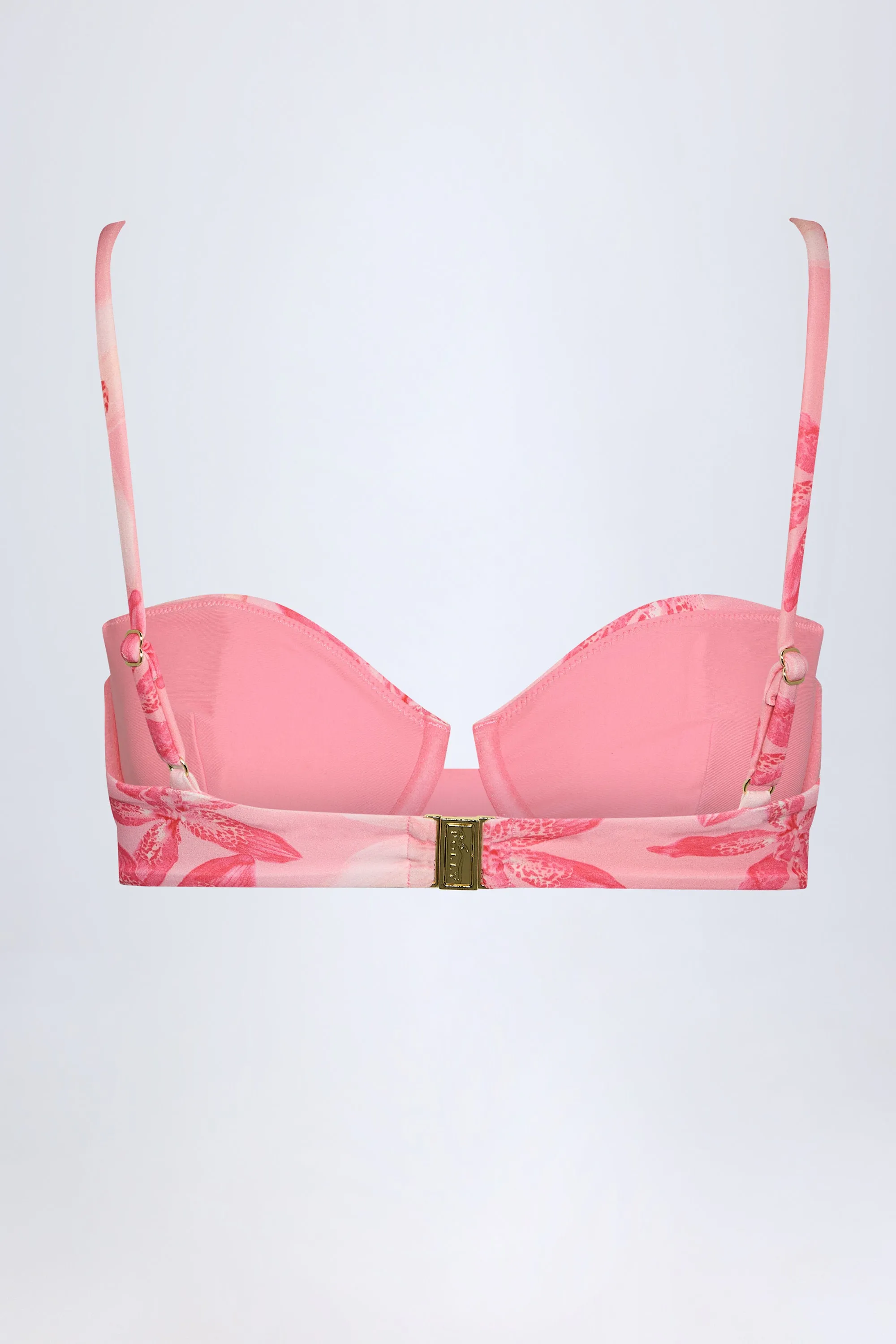Underwired Balconette Bikini Top in Pink Orchid Print sold by Oh Polly product image thumbnail 4
