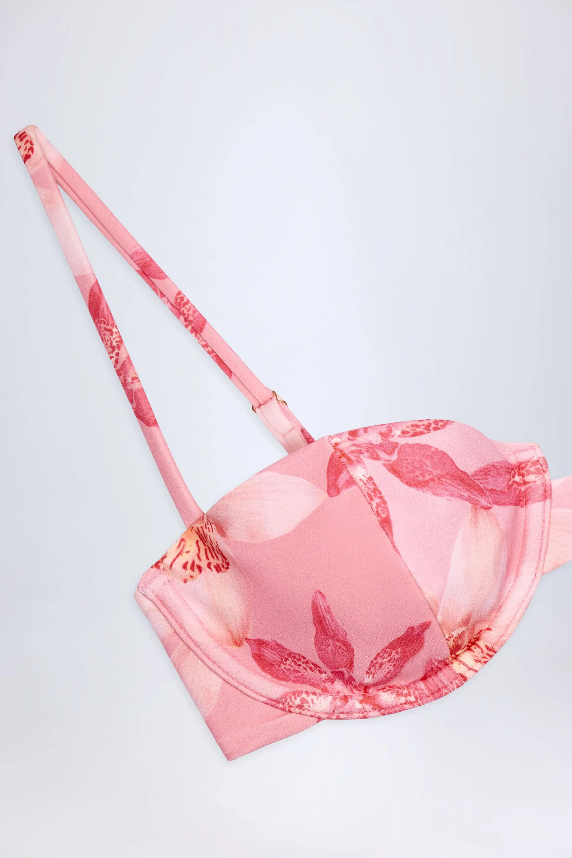 Underwired Balconette Bikini Top in Pink Orchid Print sold by Oh Polly product image thumbnail 5