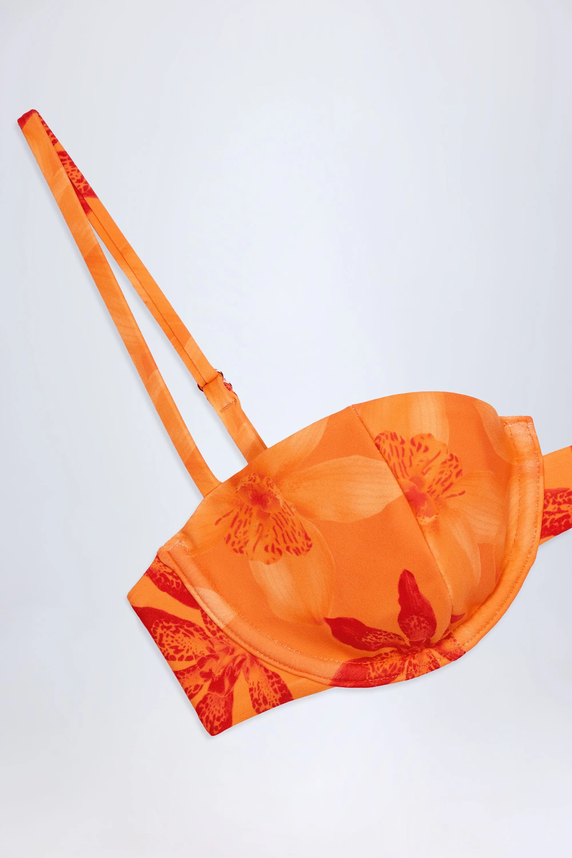 Underwired Balconette Bikini Top in Orange Orchid Print sold by Oh Polly product image thumbnail 5
