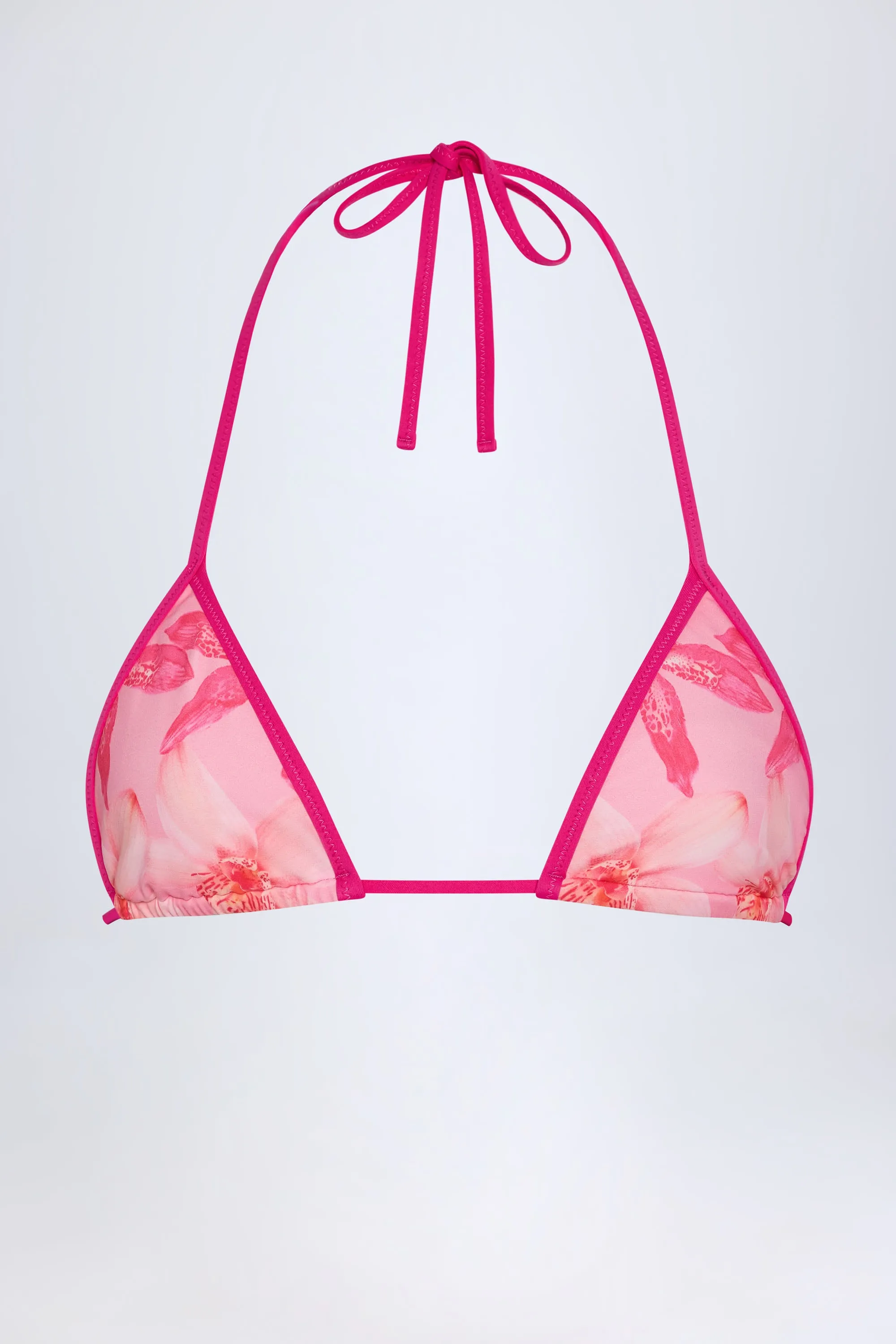 Triangle Bikini Top in Pink Orchid Print sold by Oh Polly product image thumbnail 3