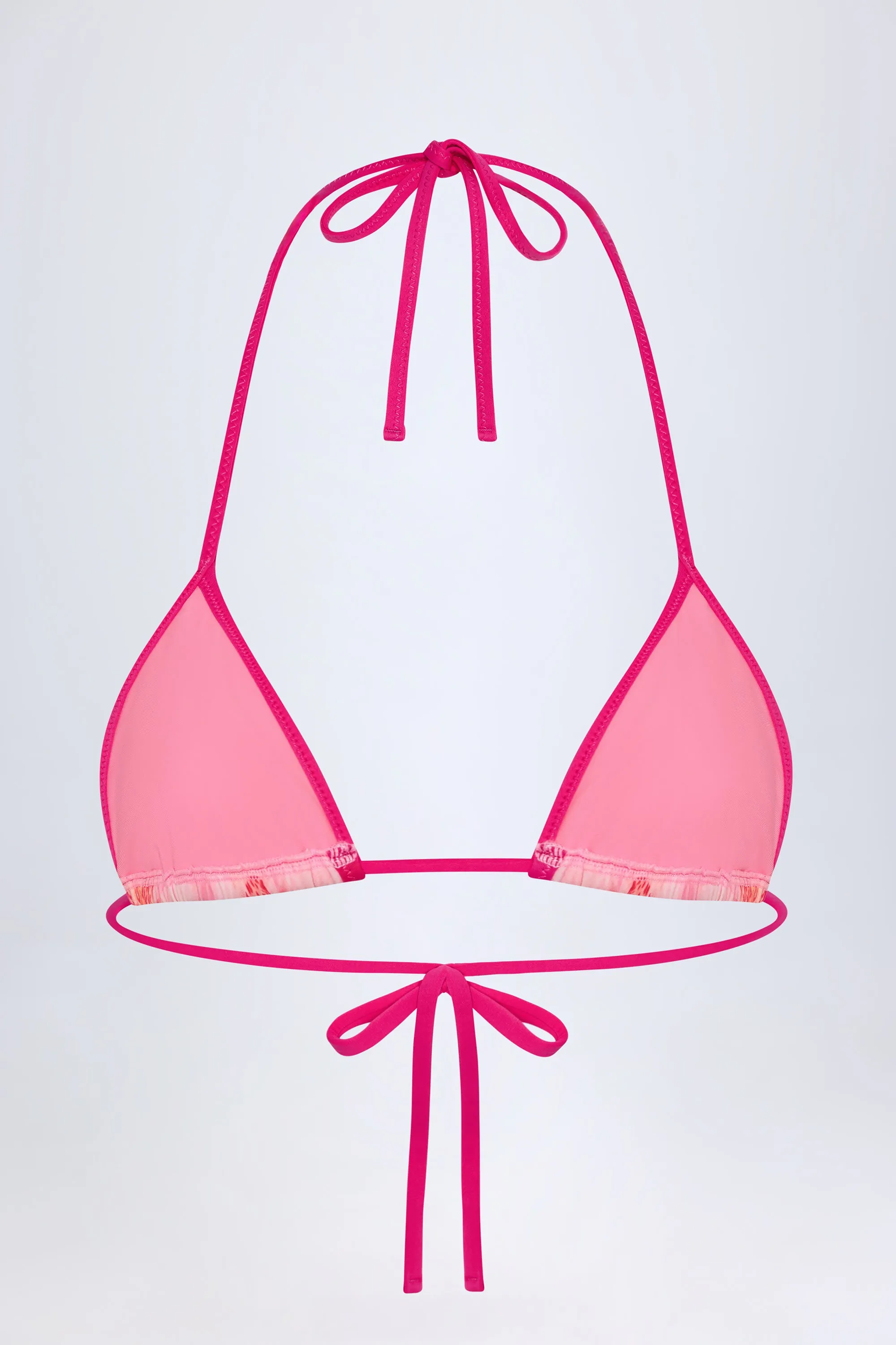 Triangle Bikini Top in Pink Orchid Print sold by Oh Polly product image thumbnail 4