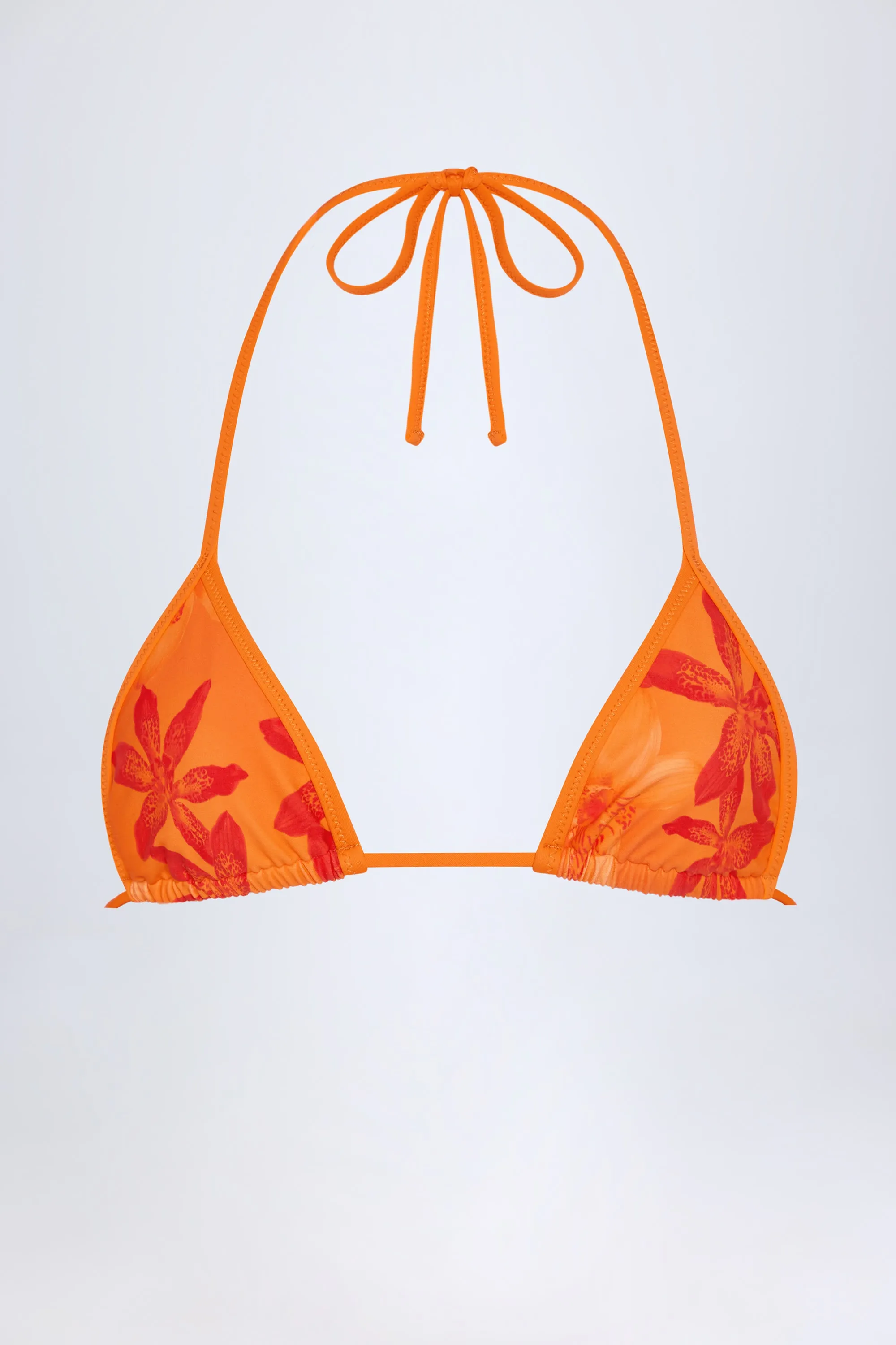 Triangle Bikini Top in Orange Orchid Print sold by Oh Polly product image thumbnail 3