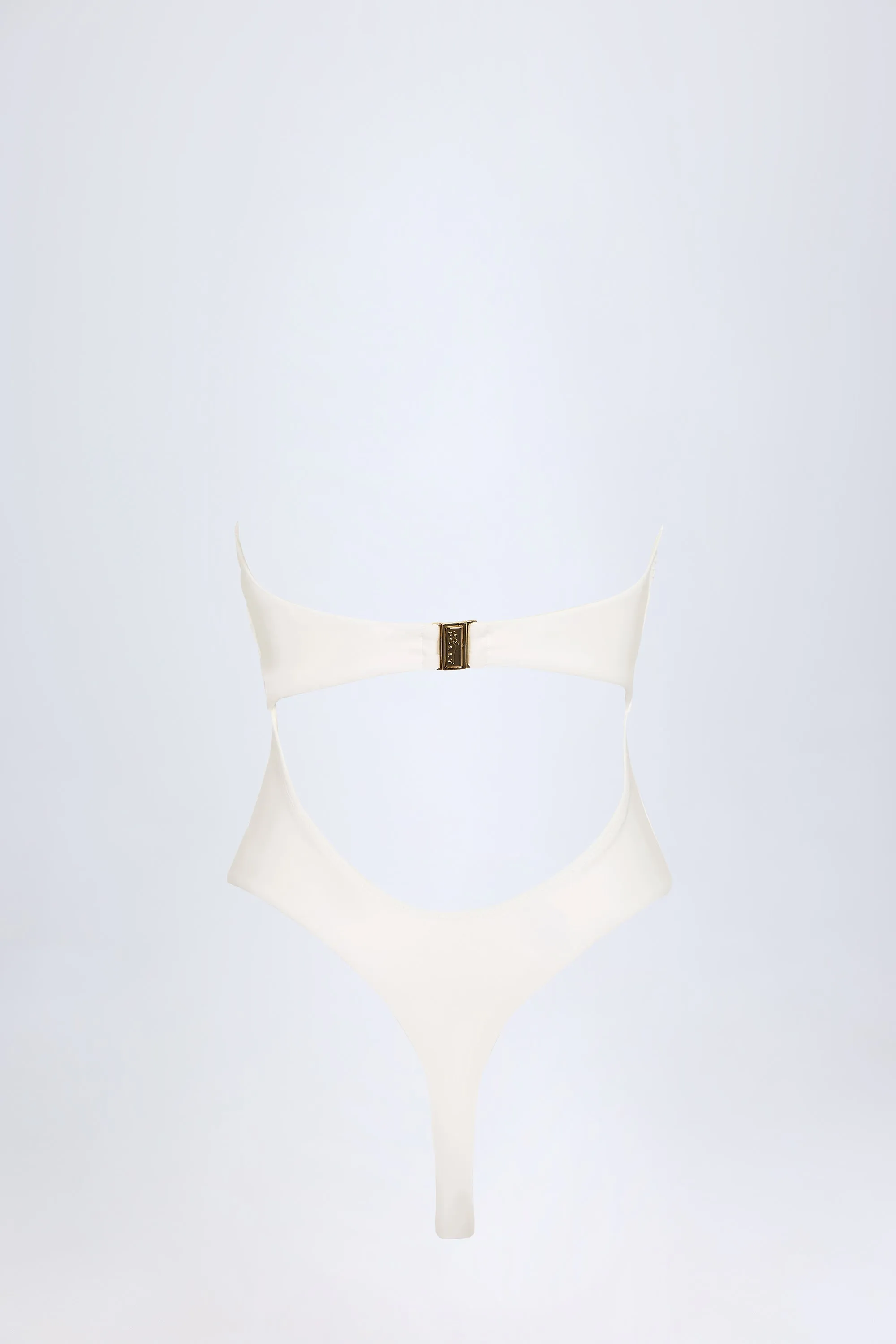 Cut-Out Hardware-Detail Swimsuit in White sold by Oh Polly product image thumbnail 4