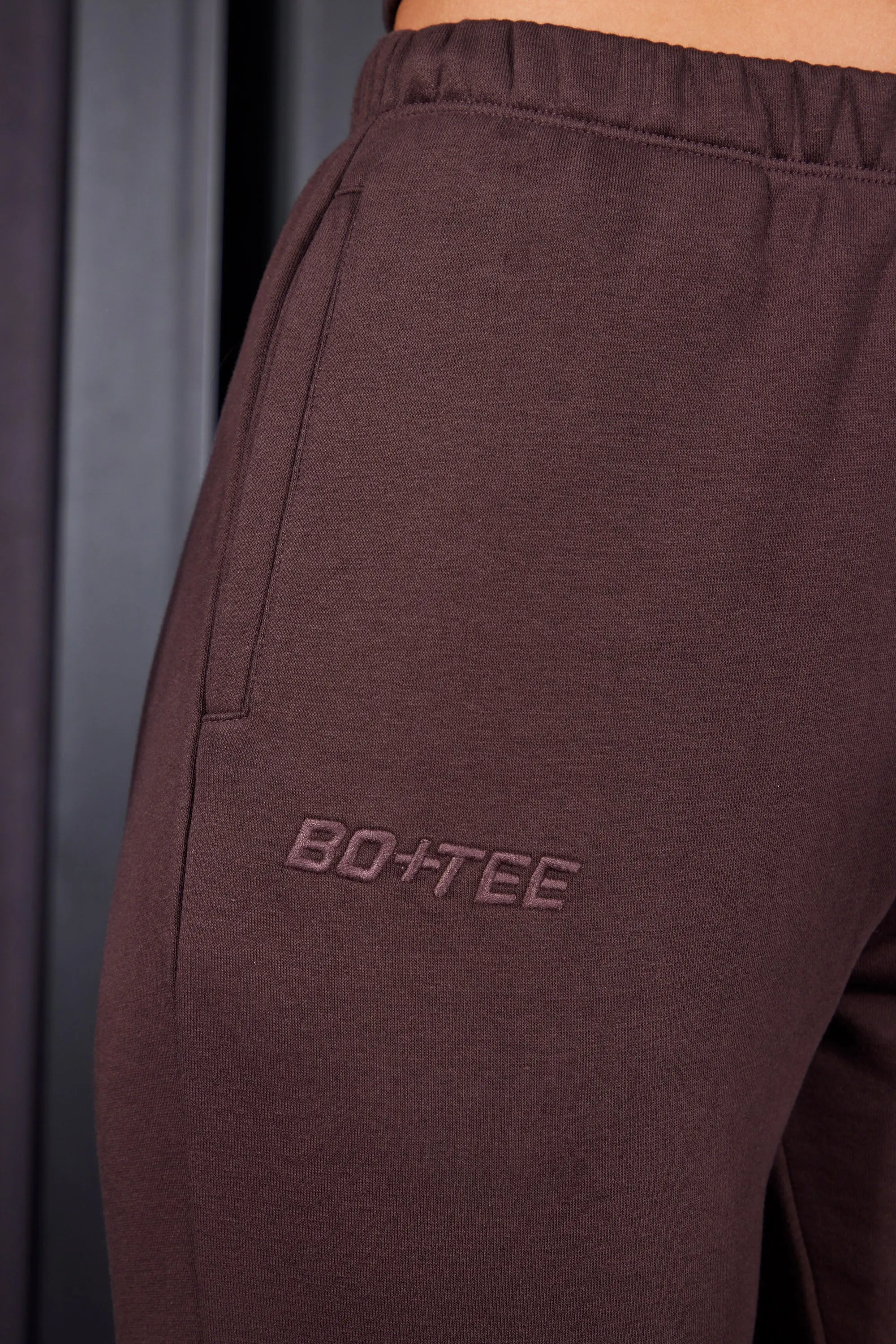 Petite Slim Fit Jogger Bottoms in Brown sold by Oh Polly product image thumbnail 4