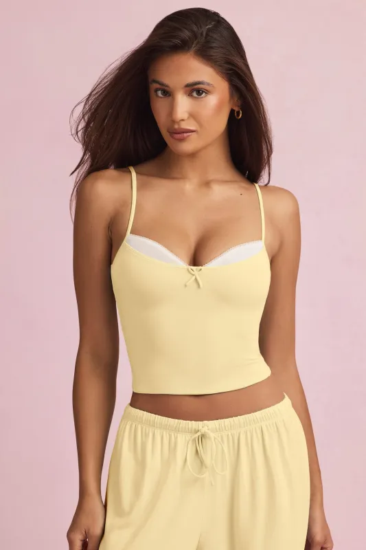 Modal Camisole Pyjama Top in Pastel Yellow sold by Oh Polly