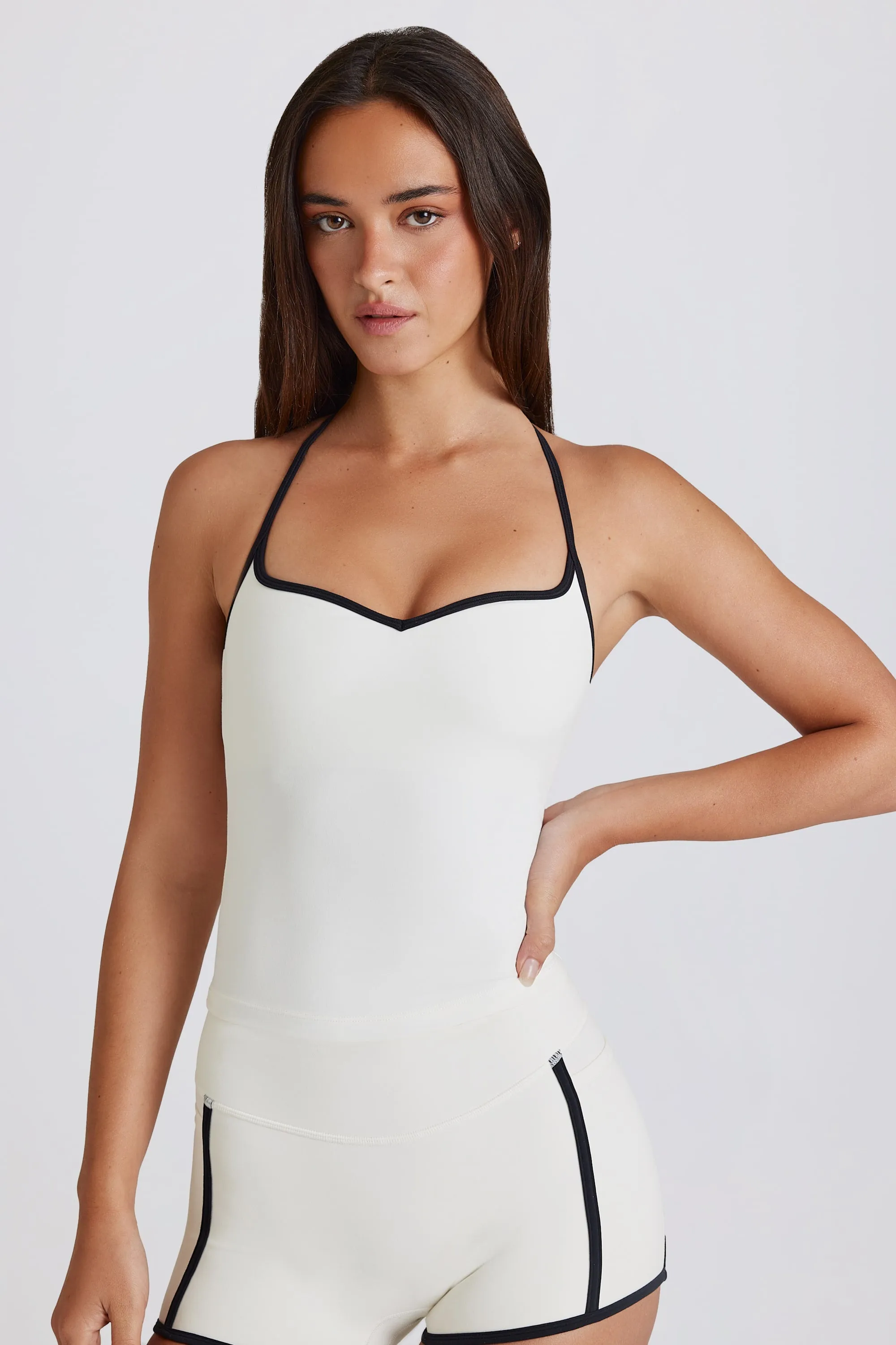 Soft Active Cross-Back Tank Top in Ivory sold by Oh Polly product image thumbnail 2