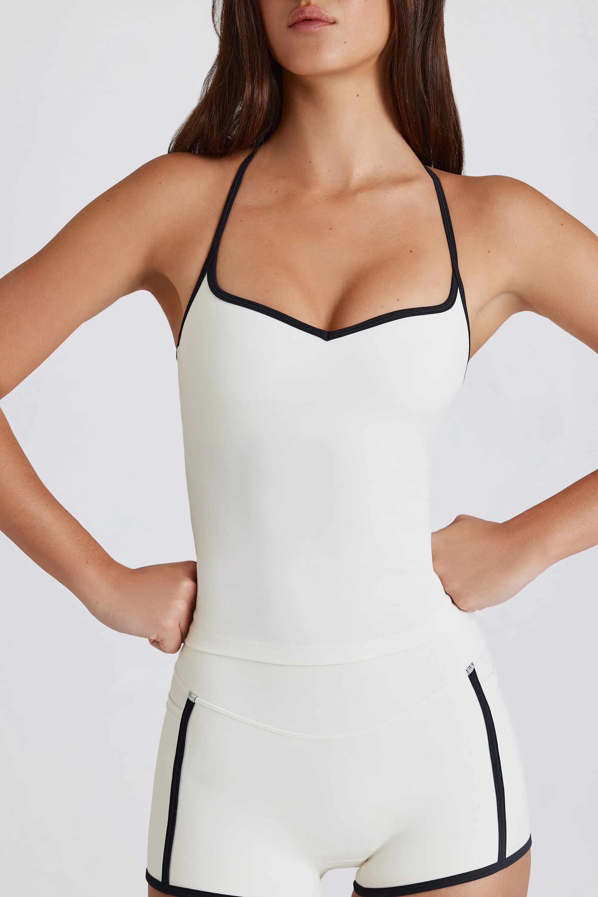Soft Active Cross-Back Tank Top in Ivory sold by Oh Polly product image thumbnail 5