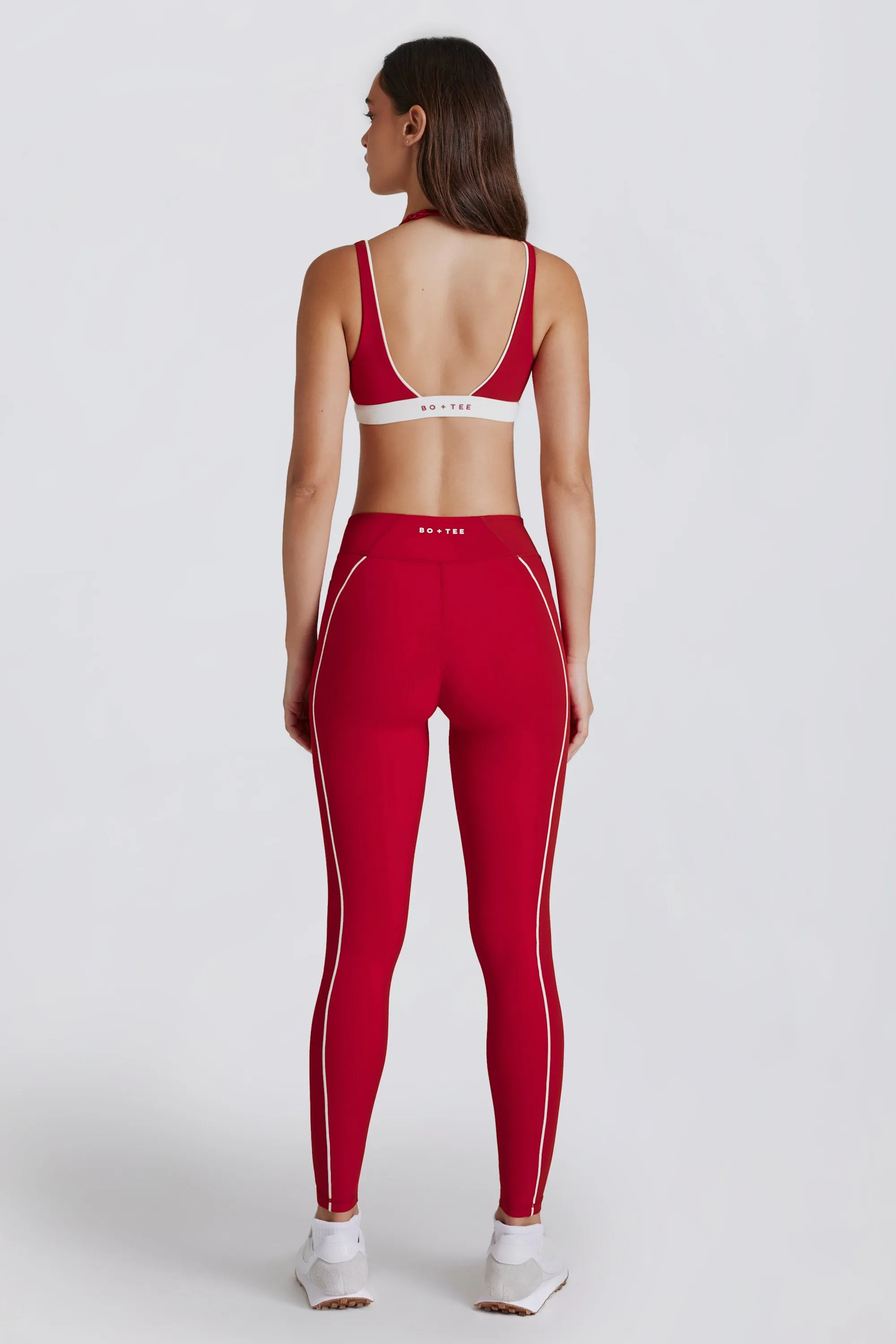 Soft Active Contrast Leggings in Dark Red sold by Oh Polly product image thumbnail 3