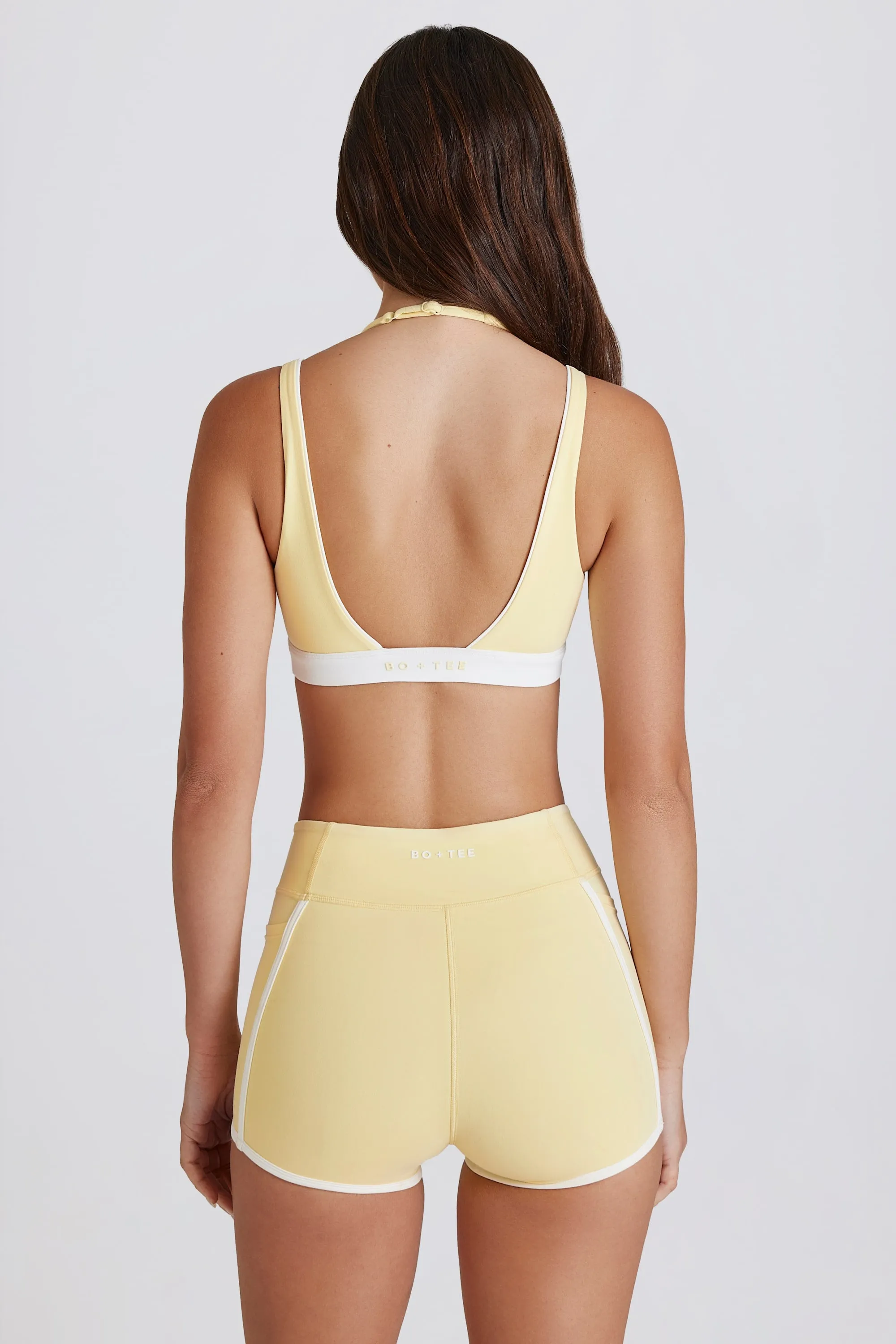 Soft Active Contrast Mini Shorts in Lemon sold by Oh Polly product image thumbnail 3