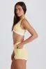 Soft Active Contrast Mini Shorts in Lemon sold by Oh Polly