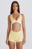 Soft Active Contrast Mini Shorts in Lemon sold by Oh Polly