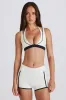 Soft Active Contrast Mini Shorts in Ivory sold by Oh Polly