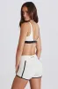 Soft Active Contrast Mini Shorts in Ivory sold by Oh Polly