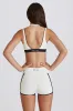 Soft Active Contrast Mini Shorts in Ivory sold by Oh Polly