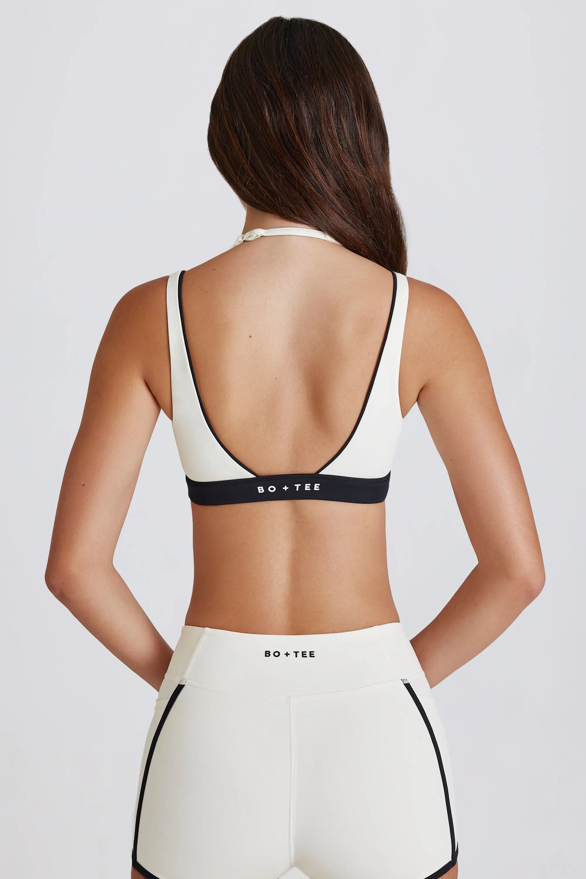 Soft Active Layered Sports Bra in Ivory sold by Oh Polly product image thumbnail 2
